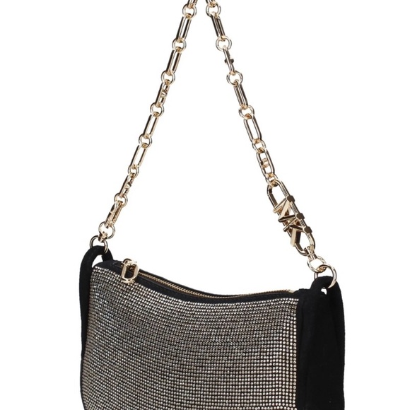 Michael Kors Kendall Sm bracelet pouchette leather gold NWTs black rhinestones - Picture 4 of 9